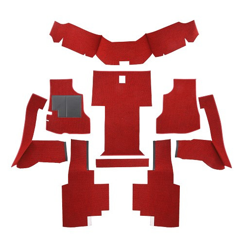     
                
                
    Moquette luxe de cabine avant pour Transporter T25 Essence & Diesel - RED - BLACK CLOTH - KB28104
