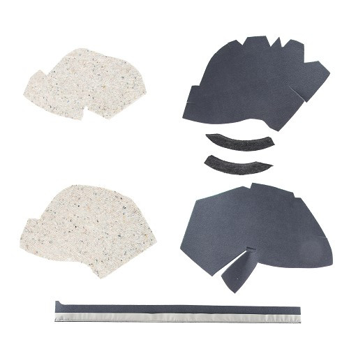 Front cab carpet with rear pass-through for VOLKSWAGEN Transporter T4 (1990-2003) - Grey - KB28161