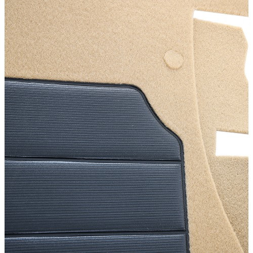 Front cab carpet with rear pass-through for VOLKSWAGEN Transporter T4 (1990-2003) - Biscuit - KB28163