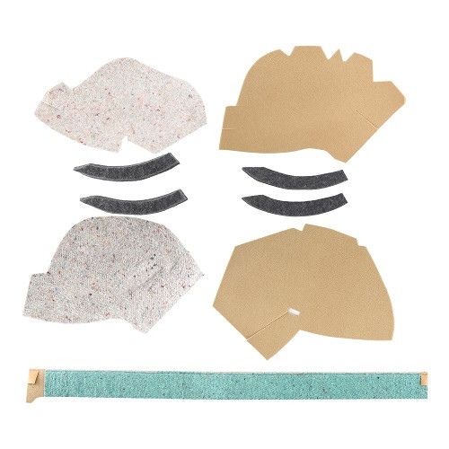 Front cab carpet with rear pass-through for VOLKSWAGEN Transporter T4 (1990-2003) - Biscuit - KB28163