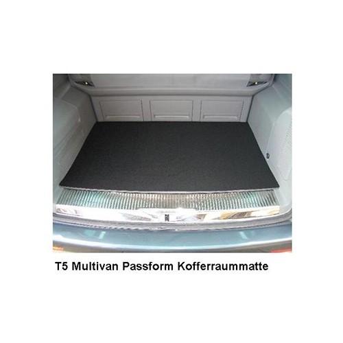  Schwarzer Kofferraumteppich für VW Transporter T5 Multivan - KB28210 