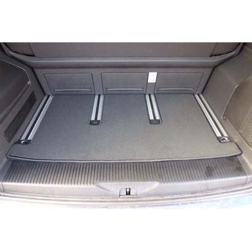  Tapis de sol arrière et coffre gris anthracite pour VW Transporter T5 avec 1 porte coulissante - KB28220-1 