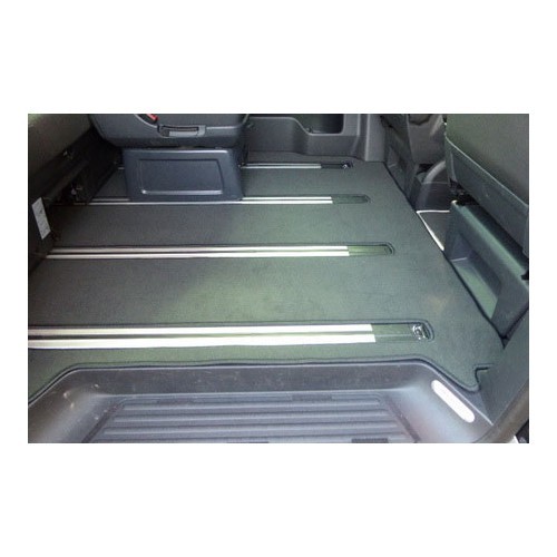  Tapis de sol arrière et coffre gris anthracite pour VW Transporter T5 avec 1 porte coulissante - KB28220 
