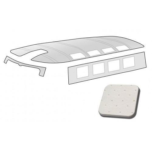     
                
                
    Cielo in vinile perforato bianco sporco per Combi Split senza tettuccio apribile 55 -> 63 - KB28820
