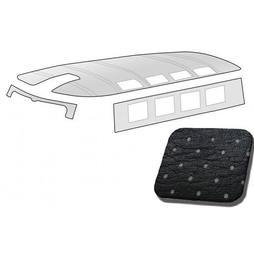     
                
                
    Perforated black vinyl headlining for Split Bus without sliding roof 55->63 - KB28821
