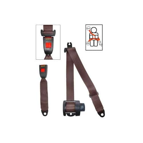  1 brown 3-point SECURON rear seat belt with reel for T25 - KB38033 