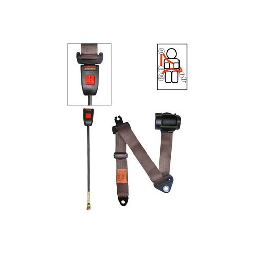     
                
                
    Cintura anteriore marrone a 4 punti SECURON con arrotolatore per T4 - KB38133
