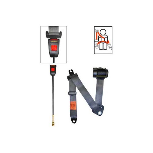     
                
                
    1 grey 4-point SECURON front seat belt with reel for T4 - KB38136
