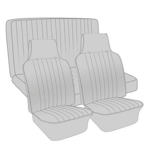  Fundas de asientos TMI de vinilo liso en color para Karmann-Ghia Cabriolet 68 - KB43168 