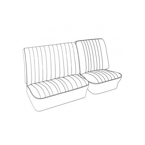  Front bench seat covers 1/3 - 2/3 TMI embossed vinyl for Bay window 68 -&gt;73 - KB432113 