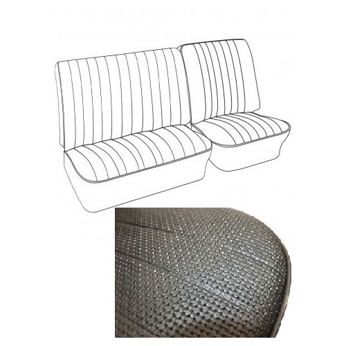  Front bench seat covers 1/3 - 2/3 TMI embossed vinyl Black for Combi 68 -&gt;73 - KB43211301 