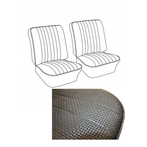     
                
                
    Covers for 2 separate front seats TMI vinyl embossed original type black for VOLKSWAGEN Combi (08/1967-07/1973) - KB43214
