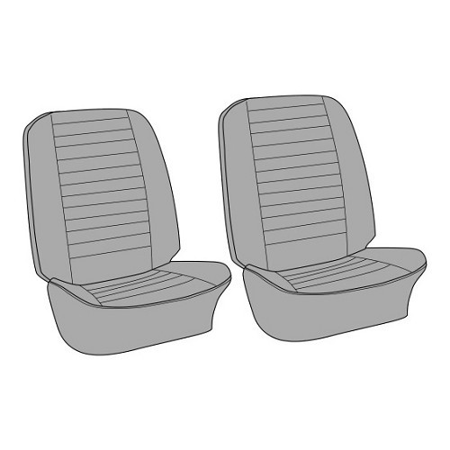  Housses de 2 sièges avant séparés TMI vinyle gaufré pour VOLKSWAGEN Combi Bay Window (1968-1979) - KB43219 