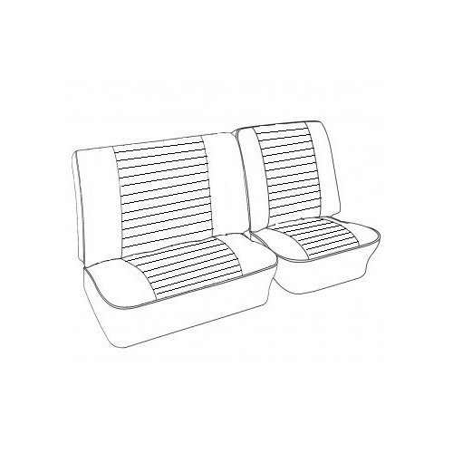  Sitzbankbezüge vorne 1/3 - 2/3 TMI Vinyl geprägt für Bay window 74 ->76 - KB43220 