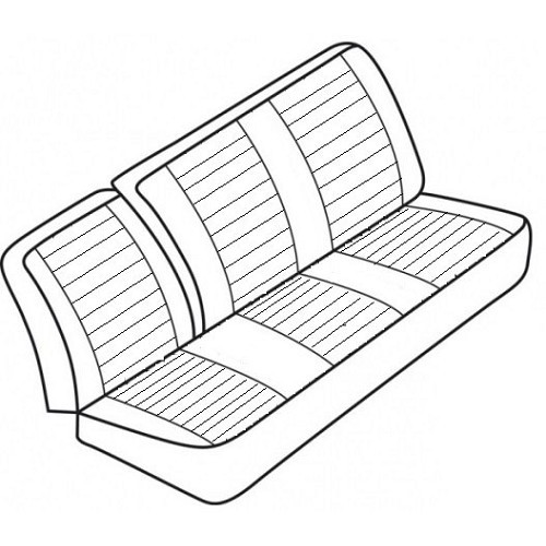  Fodere per sedile centrale con schienale 1/3 ribaltabile in vinile goffrato per Combi Bay Window 1968-1973 - KB43233 