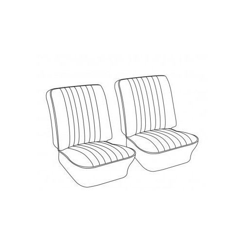  2 capas de assento dianteiras separadas em vinil liso TMI para Combi Split 62 -&gt;67 - KB43244 