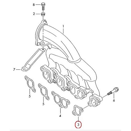  Intake manifold seal for a VW T5 2.5 TDi - KC29053 