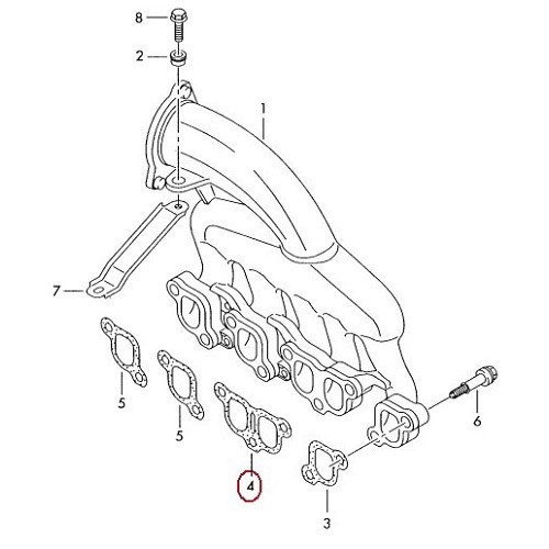  Intake manifold seal for a VW T5 2.5 TDi - KC29055 