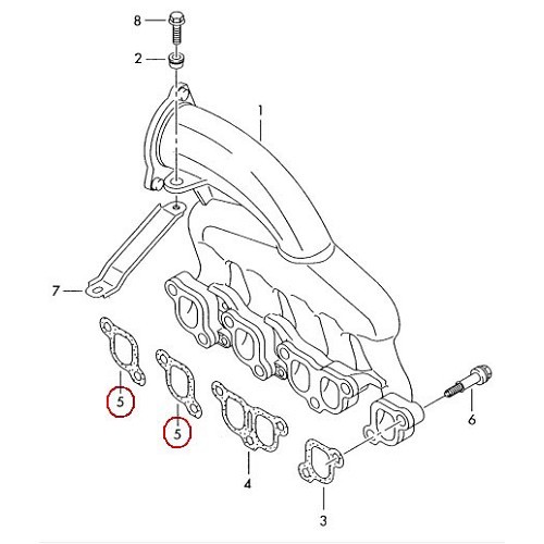  Intake manifold seal for a VW T5 2.5 TDi - KC29057 