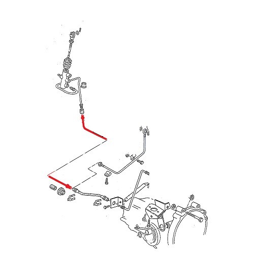 Rigid pipe on hydraulic clutch circuit between the transmitter and receiver for a Transporter 79 ->92 except synchro - KC33011