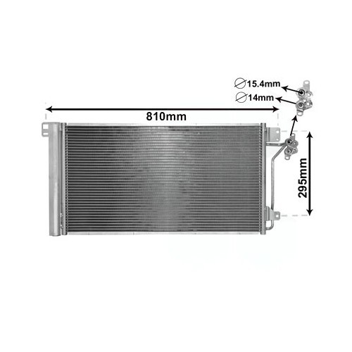  Condensador de climatización para VW Transporter T5 de 2003 a 2009 - KC58015 