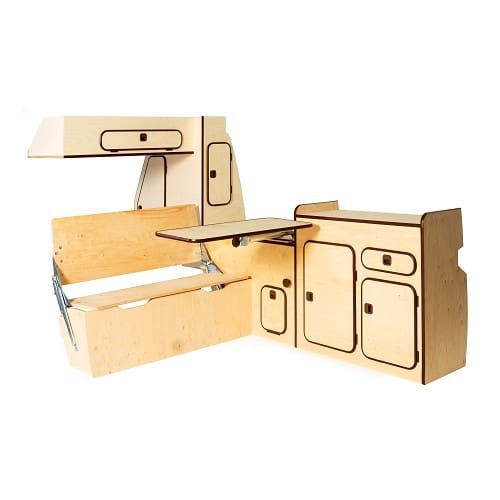  AGATHE Einrichtungsmöbel aus unbehandeltem Holz für VOLKSWAGEN Transporter T25 (1979-1992) - KF00001 