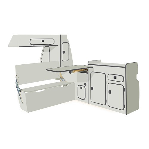     
                
                
    AGATHE gray wood furniture for VOLKSWAGEN Transporter T25 (1979-1992) - KF00002
