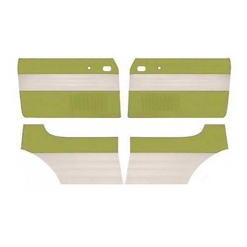     
                
                
    TMI Classic door panels in two-tone green/beige vinyl for Volkswagen Karmann-Ghia (08/1963-07/1974) - KG10160
