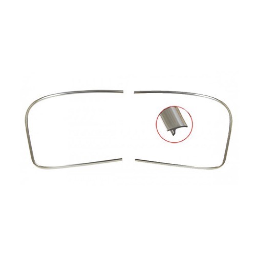  Moulures alu de lunette arrière pour Karmann-Ghia Coupé 66 ->74 - KG13204 