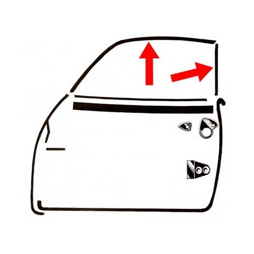     
                
                
    Juntas de las ventanillas de las puertas para Karmann Ghia Coupé 56 -&gt;59 - 4 piezas - KG133001
