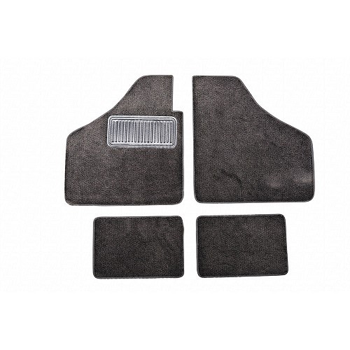  Fußmatten schwarz für Karmann-Ghia 56 ->74 - mit Fußstütze Beifahrer - KG17900 