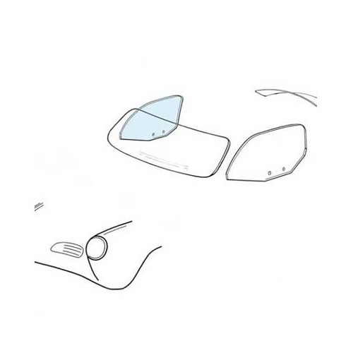     
                
                
    Finestrino anteriore destro Karmann-Ghia Cabriolet 60 -> 74 - KGA00154
