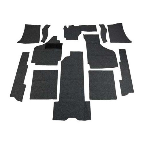  Kit de moqueta negra TMI para Karmann-Ghia 14 Coupé 56 ->68 - KGB145668-1 