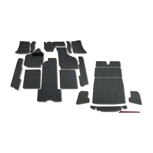  TMI zwart tapijt kit voor Karmann-Ghia 14 Coupé 56 ->68 - KGB145668 