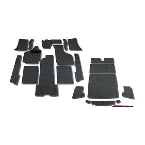  TMI zwart tapijt kit voor Karmann-Ghia 14 Cabriolet 56 ->68 - KGB155668 
