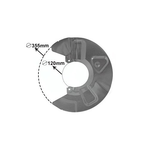  Protection de disque de frein avant gauche pour VW Transporter T5 de 2010 à 2015 - KH28050 