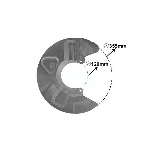  Protección de disco de freno delantero derecho para VW Transporter T5 de 2010 a 2015 - KH28051 