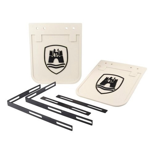     
                
                
    Bavettes arrière WOLFSBURG blanches pour VOLKSWAGEN Combi Bay Window (08/1967-07/1979) - KL31201
