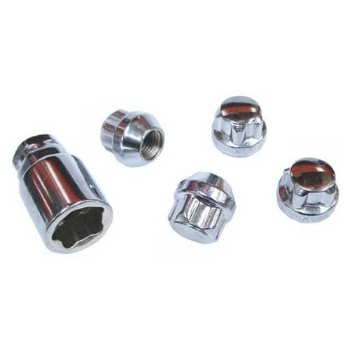  Set of 12 mm bevel seated anti-theft nuts for studs - KL31302Q 