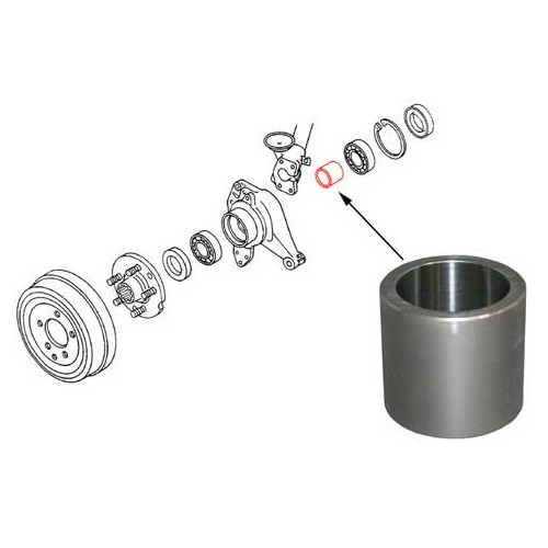     
                
                
    Manchon sur axe de roue arrière pour VW Combi & Transporter de 1971 à 1992 - KS09654
