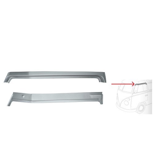 Profilo superiore anteriore sinistro tra i montanti del padiglione per VW Combi Split 64 -> 67 - KT0013