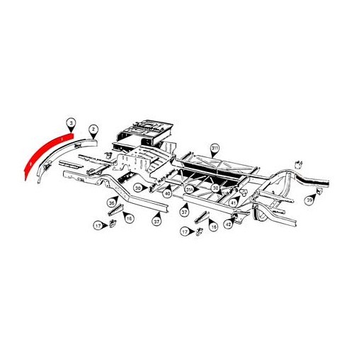 Gonna anteriore esterna per VW Combi Split - KT003