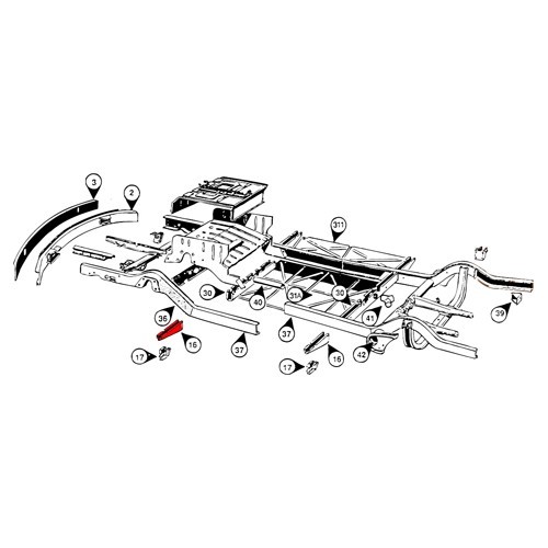 Angolo della guida laterale del telaio anteriore per Combi Split - KT0161