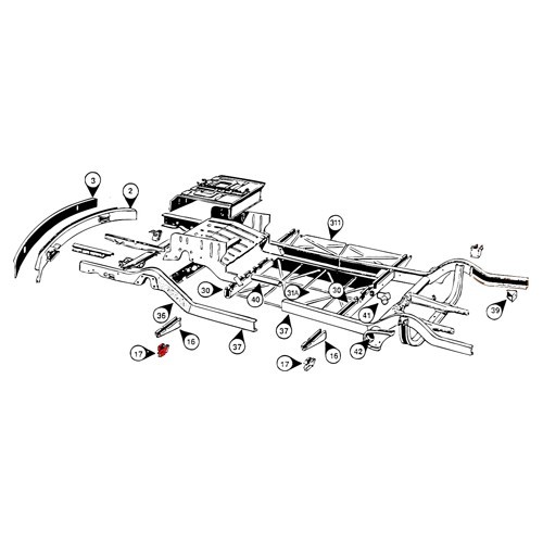 Supporto cricco anteriore sinistro per Combi Split - KT01711