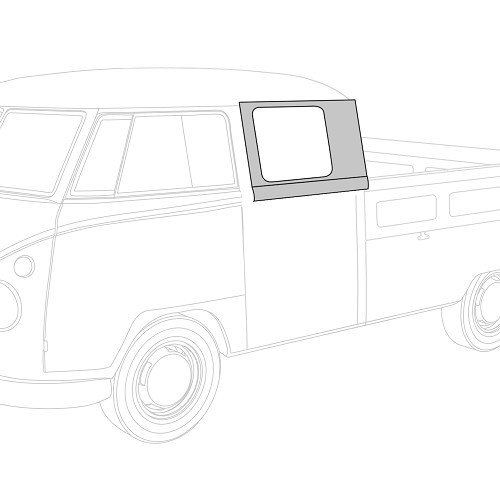 Left rear window surround repair sheet for VOLKSWAGEN Combi Split Pickup double cab (-07/1967) - KT08051