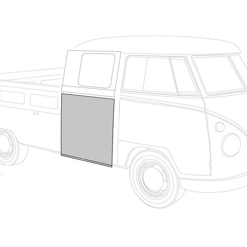Right lower wide repair plate for VOLKSWAGEN Combi Split Pickup double cab (-07/1967) - KT08055