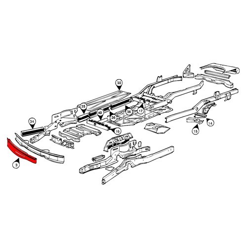 Outer cross-member panels for VW Combi Bay Window 1968 -&gt; 1972 - KT203