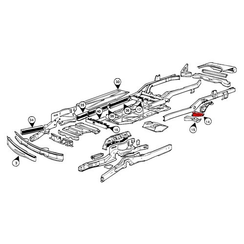 Rear left-hand angle bracket for Combi Bay Window 1968 -> 1979 - KT21421