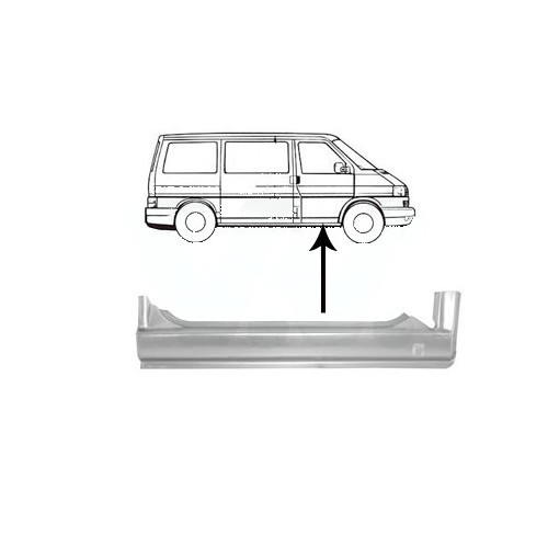  Lamiera esterna del batticalcagno anteriore destro per VW Transporter T4 - KT40036 