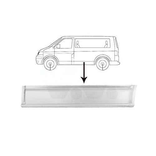  Painel lateral inferior esquerdo para VOLKSWAGEN Transporter T5 (2003-2015) - chassis curto - KT40306-1 
